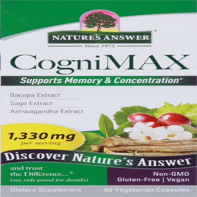 Nature'S Answer - Cognimax Memory & Concentration Support - 60 Vegetarian Capsules