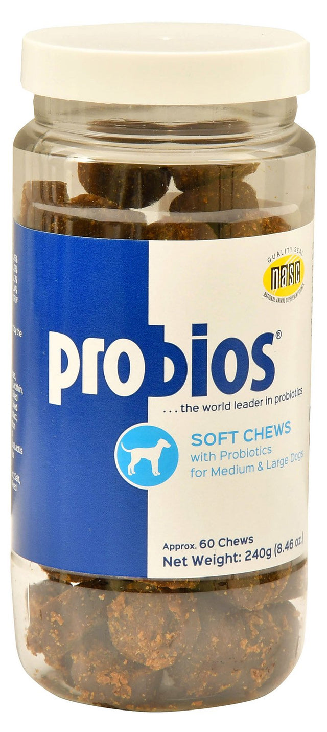 Probios Soft Chews with Probiotics for Medium & Large Dogs, 60 Count, 8.46 Oz