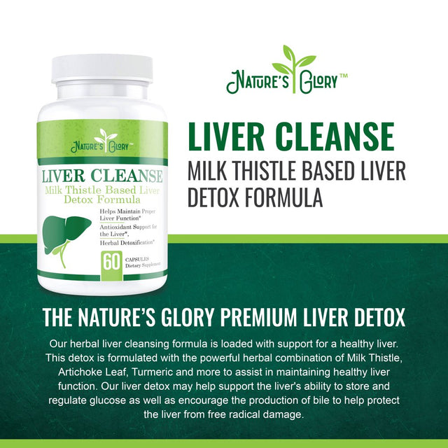 Liver Cleanse and Detox for Supporting for the Liver - Herbal Detoxification for Maintaining Proper Liver Function and Supports the Cleansing Process - 60 Capsules