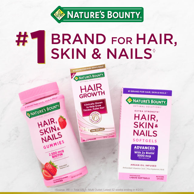 Nature'S Bounty Optimal Solutions Advanced Hair, Skin and Nail Biotin & Vitamins A, C, & E Softgels, 120 Ct