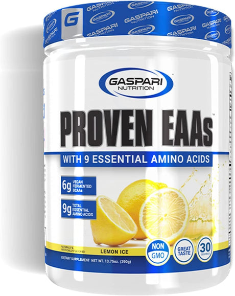 Gaspari Nutrition Proven Eaas, Vegan Fermented Eaas, Enhances Recovery & Replenishes Electrolytes, Non GMO (30 Servings, Lemon Ice)