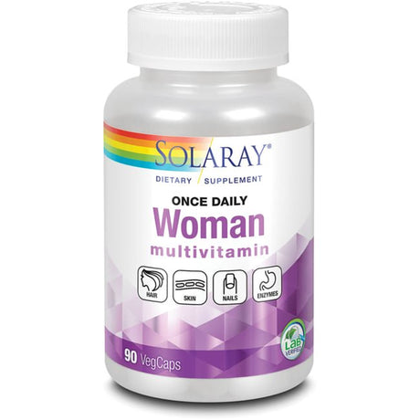 Solaray Once Daily Woman Multivitamin + Iron | Essential Blend for Energy, Immune Function & Digestion | 90Ct