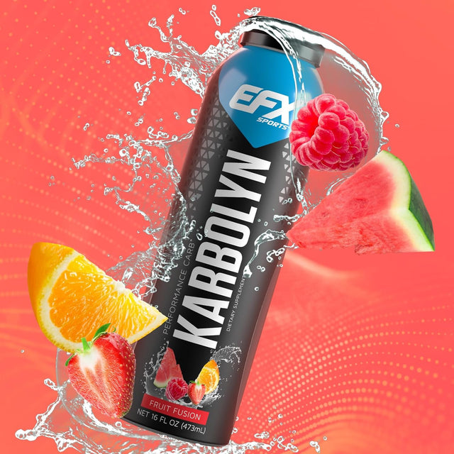 EFX Sports Karbolyn Fuel Drink | Pre, Intra, Post Workout Carbohydrate Drink | Carb Load, Sustained Energy | Stimulant & Sugar Free | 12 Pack (Fruit Fusion)