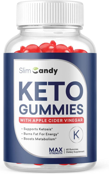 (1 Pack) Slim Candy Keto ACV Gummies - Supplement for Weight Loss - Energy & Focus Boosting Dietary Supplements for Weight Management & Metabolism - Fat Burn - 60 Gummies