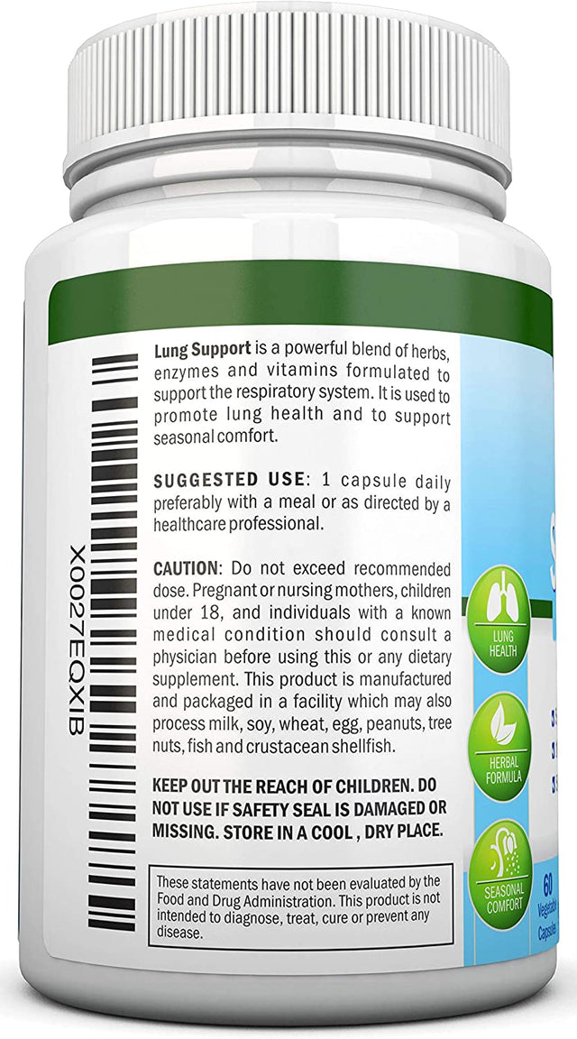 Lung Cleanse - Powerful Lung Detox Program - 100% Vegetable Based - Great for Smokers - Supports Respiratory Health - Helps Reduce the Production of Mucus - Promotes Comfortable Breathing