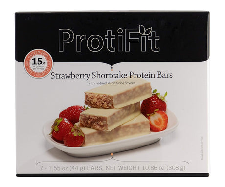 Proti Fit VLC - Strawberry Shortcake - Low-Carb 15G Protein Diet Bar - High Fiber Weight Loss Snack/Post Workout Protein Bar Bar - Gluten Free (7 Count)