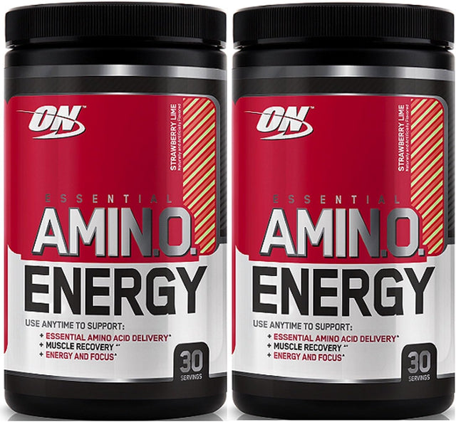 Optimum Nutrition Essential Amino Energy, Pack of Two 30 Servings (Strawberry Lime 2 X 30 Servings)