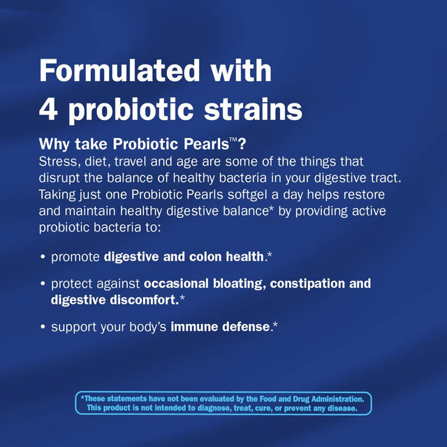 Probiotic Pearls Max Potency Digestive and Immune Softgels*, 5 Billion Cultures, 30 Count