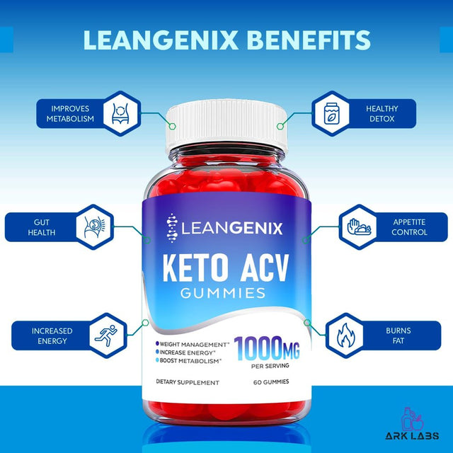 (2 Pack) Leangenix Keto ACV Gummies - Apple Cider Vinegar Supplement for Weight Loss - Energy & Focus Boosting Dietary Supplements for Weight Management & Metabolism - Fat Burn - 120 Gummies