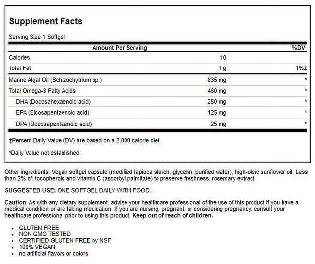 New Chapter Vegan Omega-3 Complex Plant Based DHA and EPA - 30 Softgels