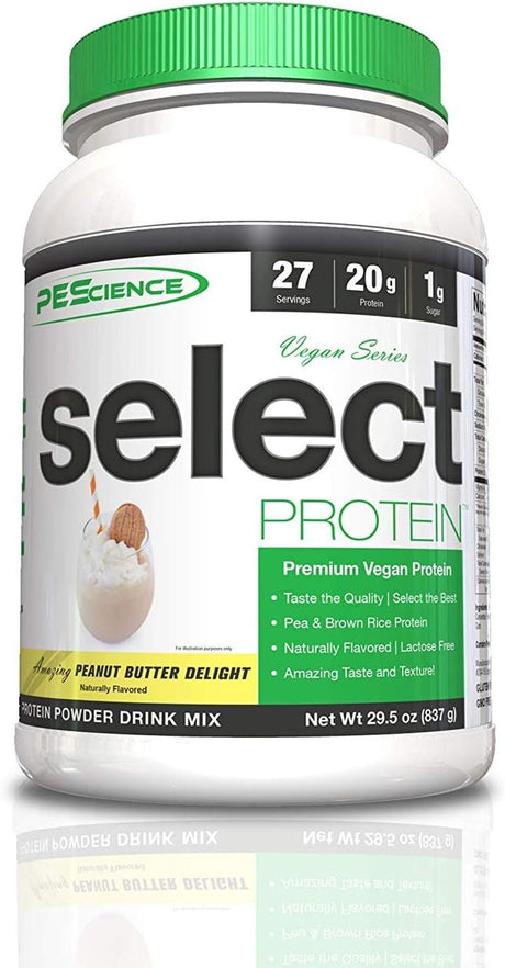 Pescience Select Vegan Protein 2 Pack, Peanut Butter Delight, 27 Serving, Premium Pea and Brown Rice Blend