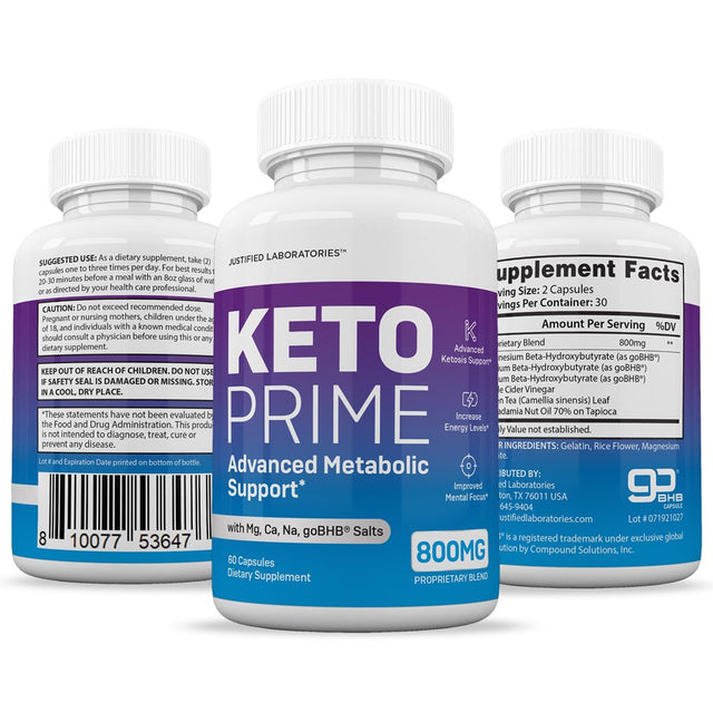 (2 Pack) Keto Prime Pills Includes Apple Cider Vinegar Gobhb® 120 Capsules