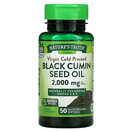 Black Cumin Seed Oil 2000 Mg | 50 Softgel Capsules | Cold Pressed Pills | Non-Gmo, Gluten Free | by Nature'S Truth