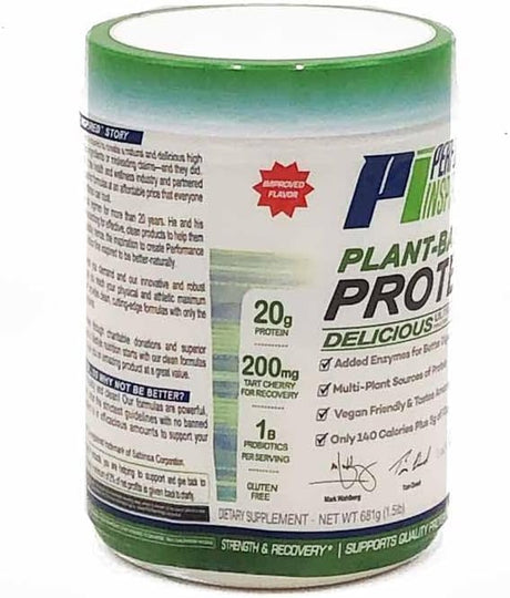 Performance Inspired Nutrition Plant-Based Protein Powder - All Natural - 20G - 1B Probiotics - Digestive Enzymes - Fiber Packed - G Free - Vanilla Bean - 1.5 Lb