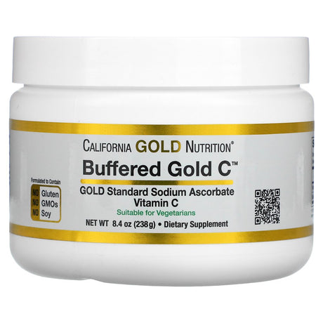 California Gold Nutrition Buffered Vitamin C Powder, Non-Acidic, Gold C, USP Grade Sodium Ascorbate, Suitable for Vegans and Vegetarians, 8.40 Oz (238 G), 2 Pack