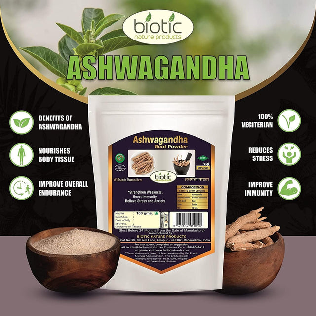 Biotic Natural Ashwagandha Powder/Aswagandha Powder - 200 Gm