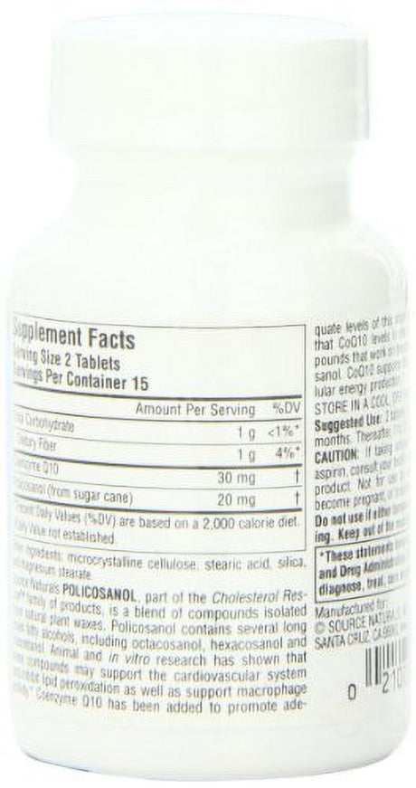 Source Naturals, Inc. Policosanol W/ Coq10 30 Tablet