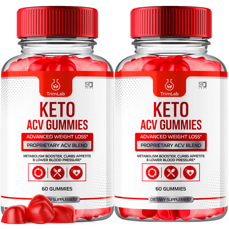 (2 Pack) Trimlab Keto ACV Gummies - Supplement for Weight Loss - Energy & Focus Boosting Dietary Supplements for Weight Management & Metabolism - Fat Burn - 120 Gummies