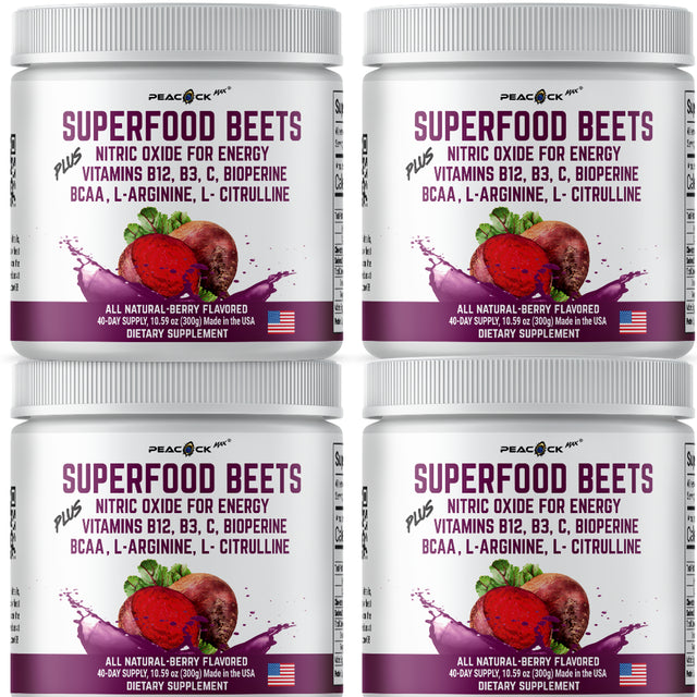 Superfood BEETS + Nitric Oxide Vitamins B12 B3 C Bioperine BCAA L Arginine L-Citrulline W