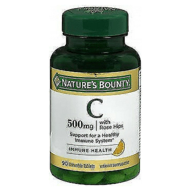 Nature'S Bounty Vitamin C 500Mg W/ Rose Hips, Natural Orange, 90Ct, 4-Pack