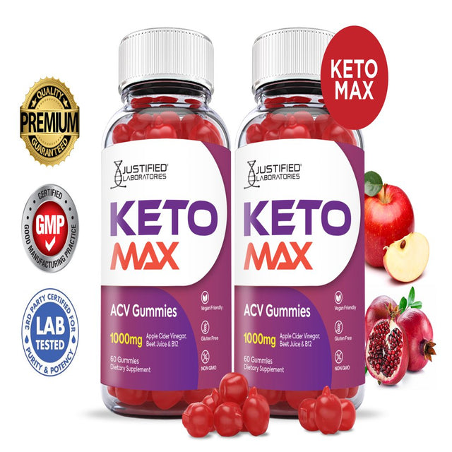 (2 Pack) Keto Max ACV Gummies 1000MG Dietary Supplement 120 Gummys