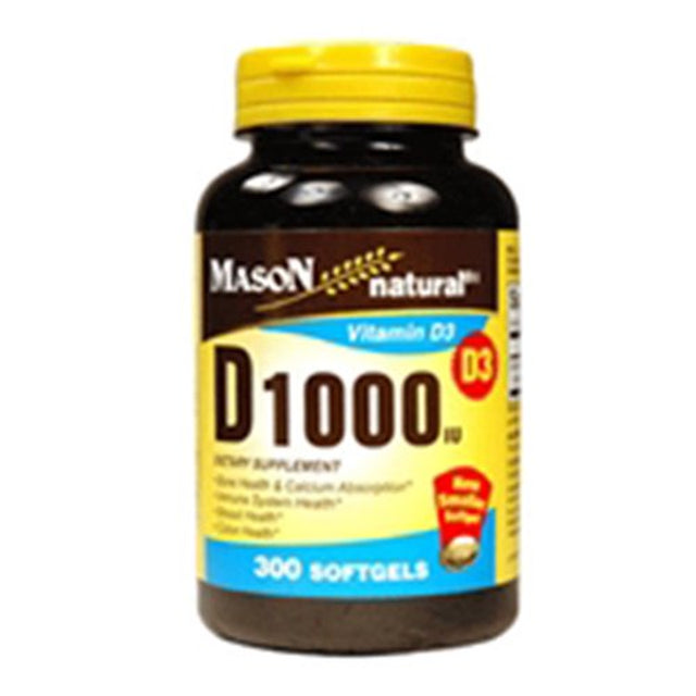 Mason Natural Vitamin D 1000 Iu Dietary Supplement Softgels, #1477 - 300 Ea, 3 Pack