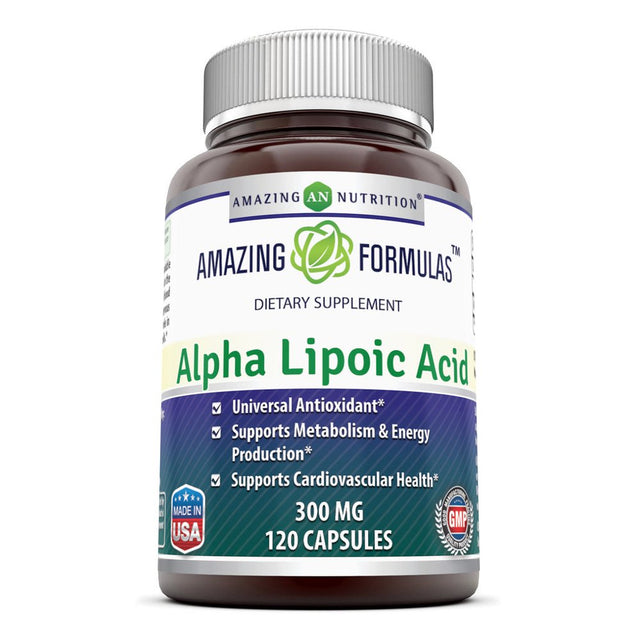 Amazing Formulas Alpha Lipoic Acid * 300Mg 120 Softgels per Bottle * Pure ALA Capsules - Ideal Formulas Supplement for Healthy Weight Management, Athletic Performance & More