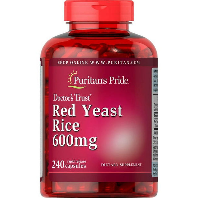 Puritans Pride Red Yeast Rice 600 Mg Capsules, 240 Count