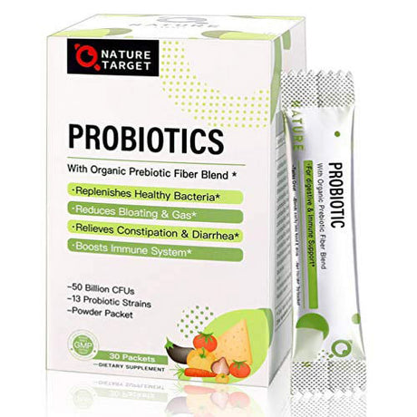 Probiotics Women-Men-Kids Probiotic Powder 50 Billion Cfus 13 Strains - Prebiotics Probiotics Digestive Health, Shelf Stable, Gluten Free 30 Packets