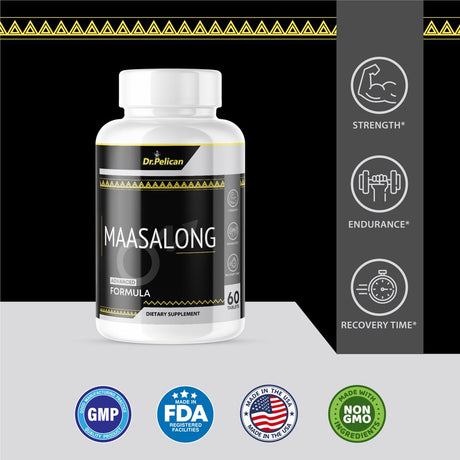 Maasalong- Male Virility/Stamina/Endurance/Strength- 2 Bottles- 180 Tablets- Dr. Pelican