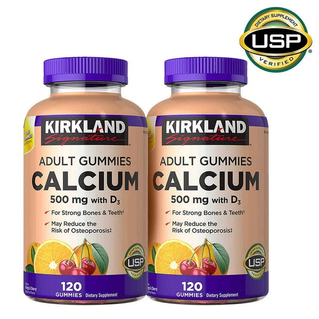 Kirkland Signature Calcium 500 Mg with D3, 240 Adult Gummies