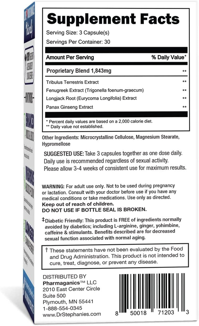 Dr. Stephanie'S Men'S Romance - Energy & Endurance Natural Supplement - with Tribulus Terrestris, Fenugreek, & Longjack Root