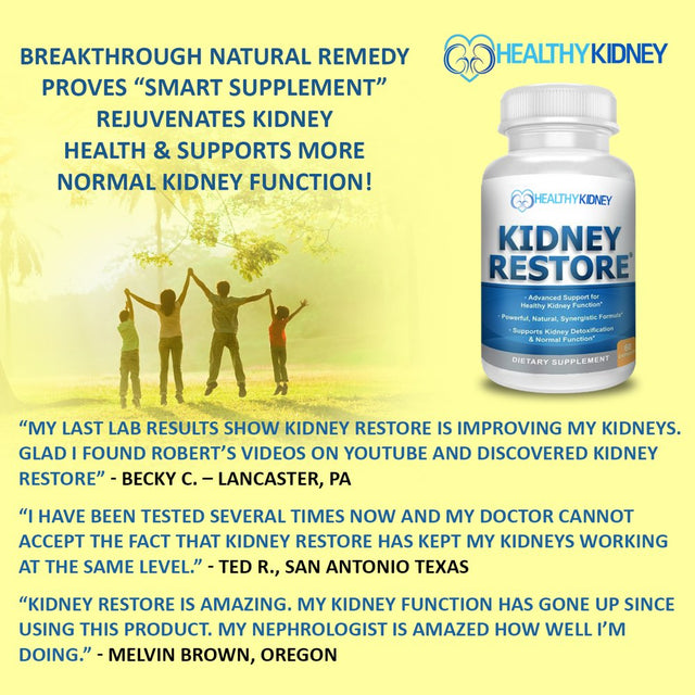 Healthy Kidney Kidney Restore: Kidney Detox Supplement plus Vitamins, for Normal Nutrition, Function & Health