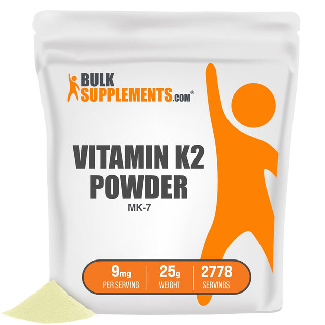 Bulksupplements.Com Vitamin K2 MK7 - Vitamin K2 Supplement - Heart Vitamins - Vitamin K2 Soy Free (25 Grams)