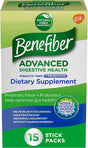 Benefiber Advanced Digestive Health Prebiotic Fiber Supplement Powder with Probiotics for Digestive Health, Low FODMAP – 15 Sticks (3.0 Ounces)