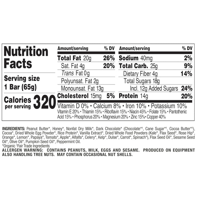 Perfect Bar Chocolate Mint Protein Bar, High Protein, Organic, Gluten Free, Soy Free, Non GMO, No Sugar Alcohols, 2.3 Ounce Bars, 8 Count