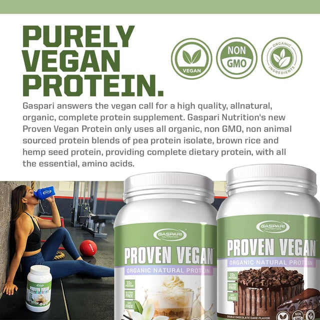 Gaspari Nutrition Proven Vegan Protein, Organic Natural Protein, Gluten Free, Soy Free, NON GMO (2Lbs, Vanilla Chai Latte)