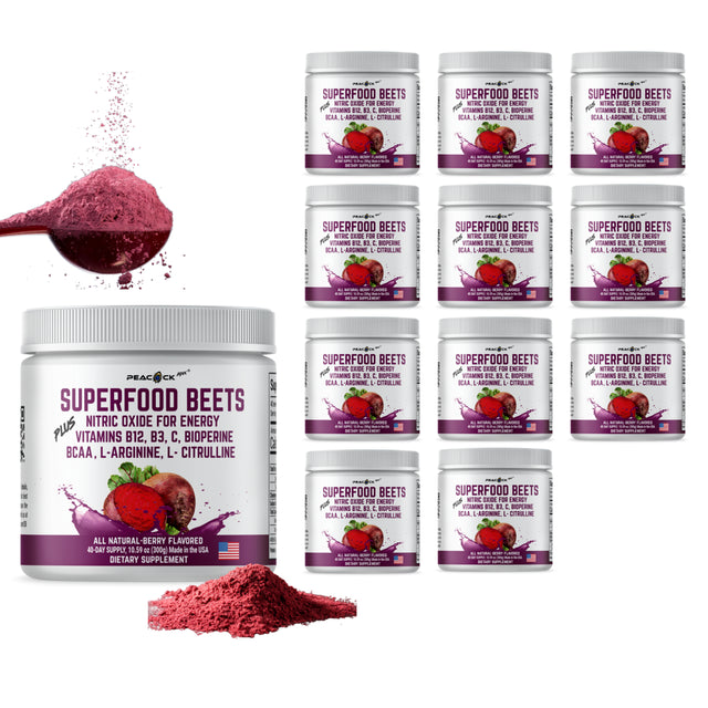 Superfood BEETS + Nitric Oxide Vitamins B12 B3 C Bioperine BCAA L Arginine L-Citrulline W