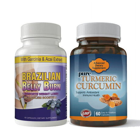 Brazilian Belly Burn and Turmeric Curcumin Combo Pack