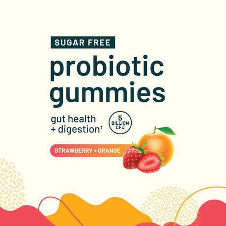 Sugar Free Probiotic Gummies Supplement - Snap Supplements Gut Health, Digestion, Immune Support, Anti-Inflammatory - 60 Gummies