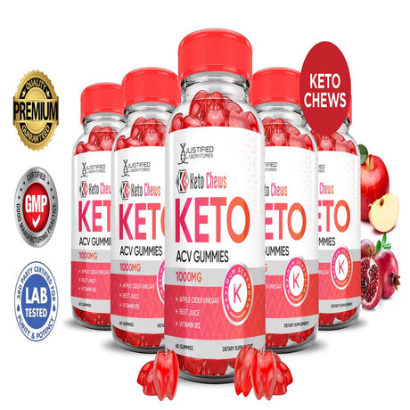 (5 Pack) Keto Chews ACV Gummies 1000MG Dietary Supplement 300 Gummys