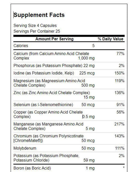 Solaray Mega Multi Mineral Ironfree Vitamin Capsules, 100 Ct