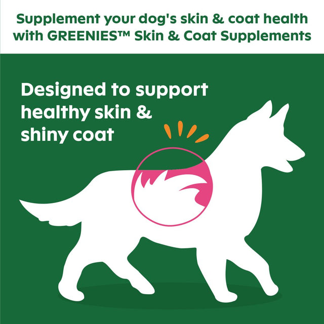 Greenies Dog Skin and Coat Supplements with Fish Oil for Dogs, Chicken Flavor, 40-Count Soft Chews