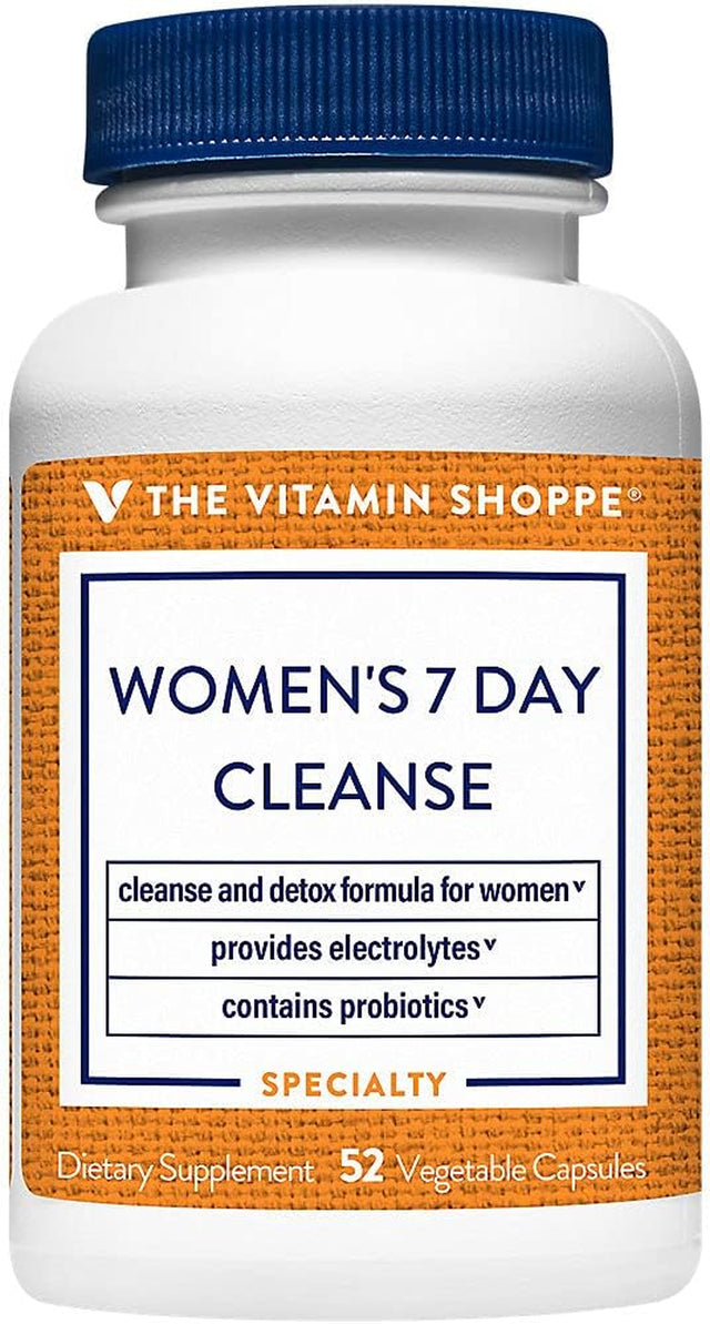 The Vitamin Shoppe Women'S 7 Day Cleanse - Detox Formula with Probiotics & Electrolytes (52 Vegetable Capsules)