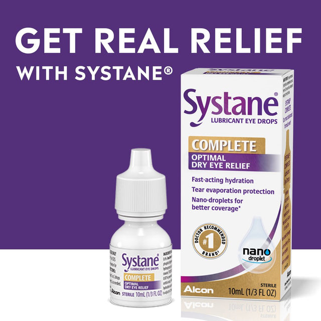 Systane Complete Dry Eye Care Symptom Relief Eye Drops, 10 Ml