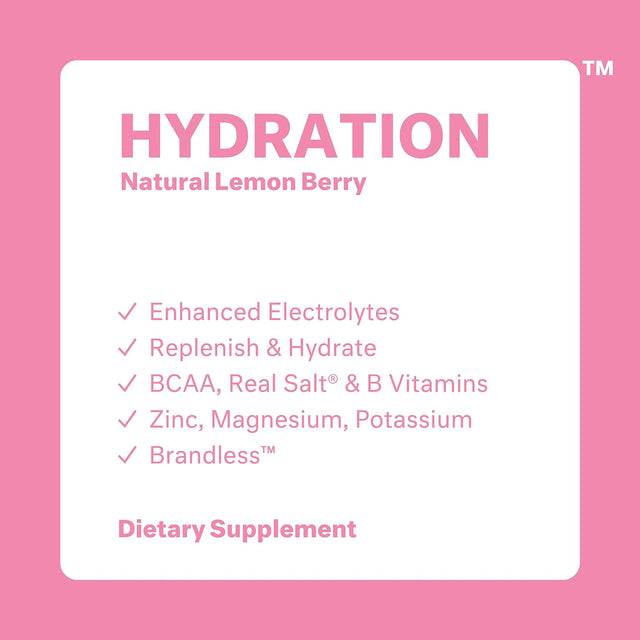 Brandless Enhanced Electrolyte Powder, Hydration Multiplier Electrolyte Drink Mix Contains Potassium Zinc & Magnesium for Hydration Sugar Free Electrolyte Powder 486 G (Lemon Berry)