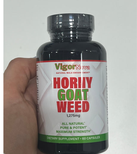 Horny Goat Weed for Men - Male Enhancing Supplement Erection Pills Stamina, Libido Booster Maca Root, Tribulus Terrestris, L-Arginine, Saw Palmetto, Ginseng, Tongkat Ali Potent Formula