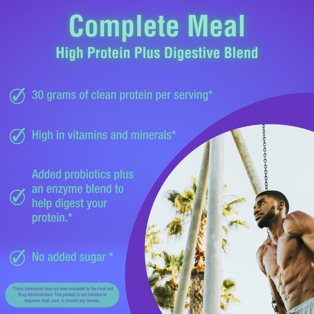 Carefast Complete Meal Replacement Powder Shake Drink Mix - Vanilla Flavored - 30G of Plant & Dairy Based Natural Protein - over 20 Vitamins & Minerals - Delicious Healthy Low Carb Lean Diet Smoothie