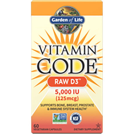 Garden of Life Vitamin Code Raw D3 5000 IU, 60 Capsules