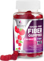 Sugar-Free Fiber Supplement Gummies for Adults - 4G Soluble Fiber per Serving - Natural Prebiotic Fiber Gummies Support Daily Digestive Health & Regularity - Plant Based & Berry Flavor - 60 Gummies